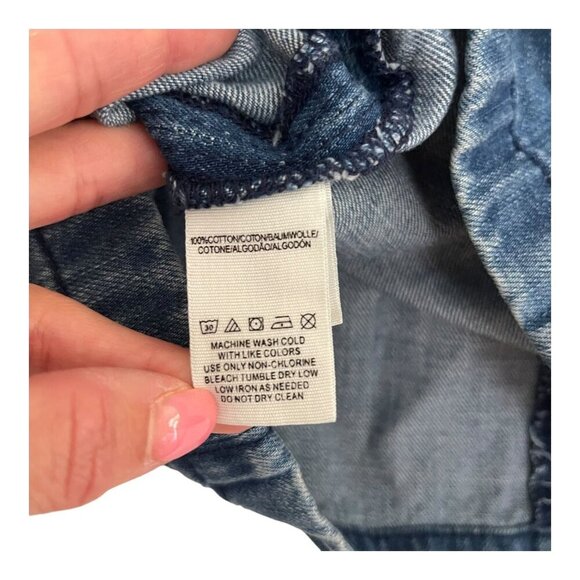 Free People Size 0 Zip to It Denim Mini Jean Skirt Chloe Wash Boho - Picture 9 of 10